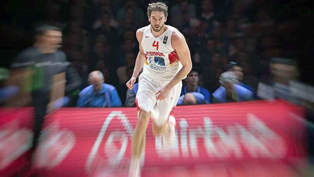 Pau Gasol, durante un partido con la selección española de baloncesto.