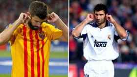 Piqué imita a Luis Figo en el Wanda / Movistar +