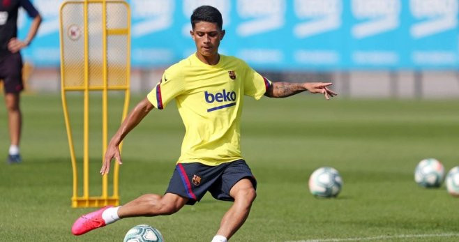 Uno de los primeros entrenamientos de Gustavo Maia con el Barça / FCB