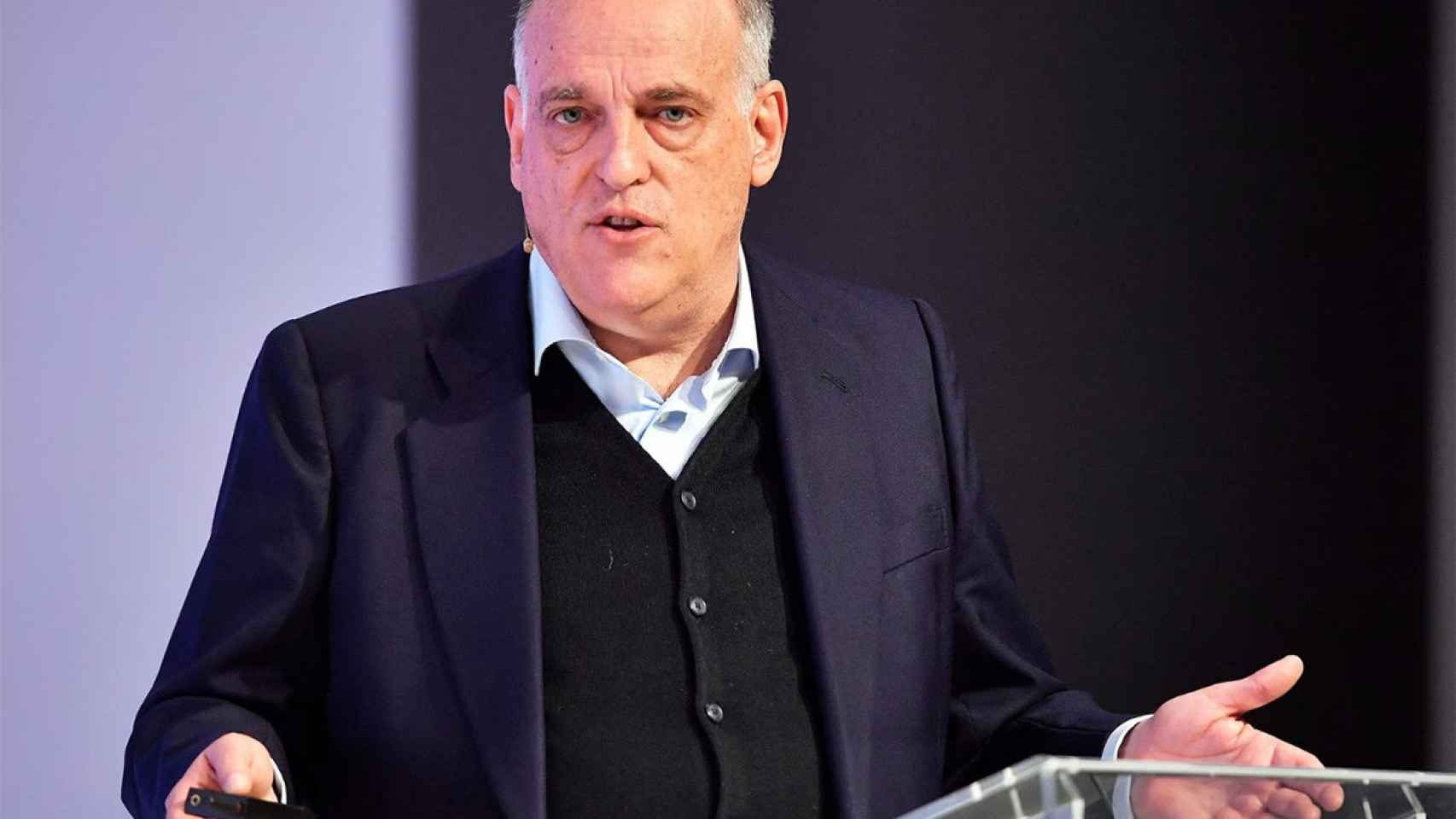 Javier Tebas, durante una rueda de prensa como presidente de la Liga / REDES