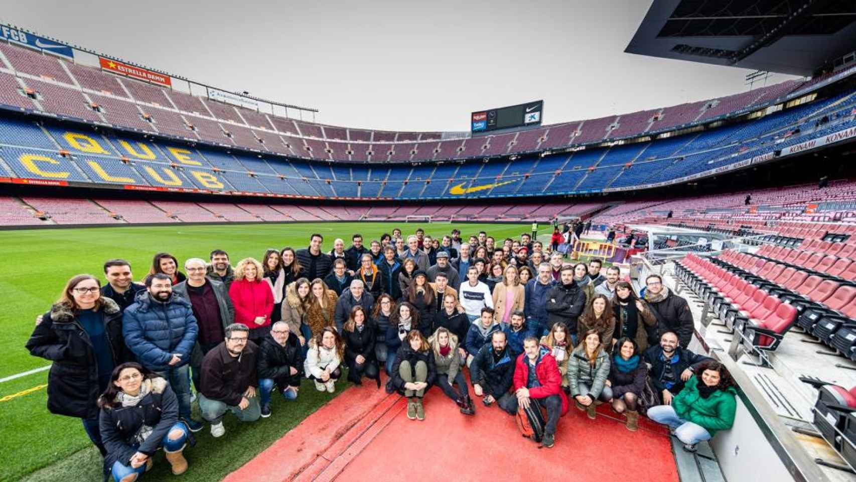 Los trabajadores de Barça Studios, uno de los colectivos no englobados en el comité de empresa de club / FCB