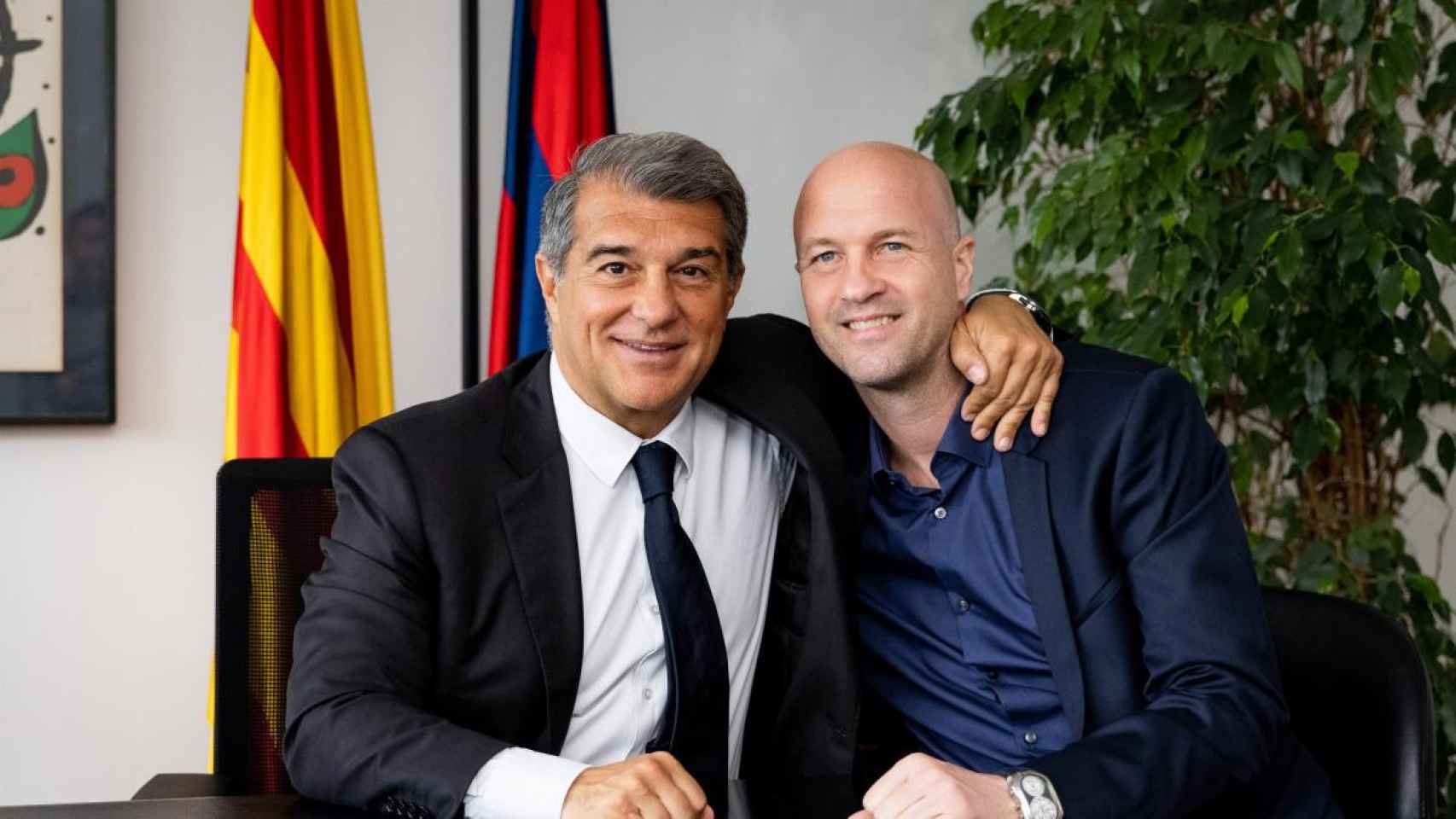 Joan Laporta, junto a Jordi Cruyff / FCB