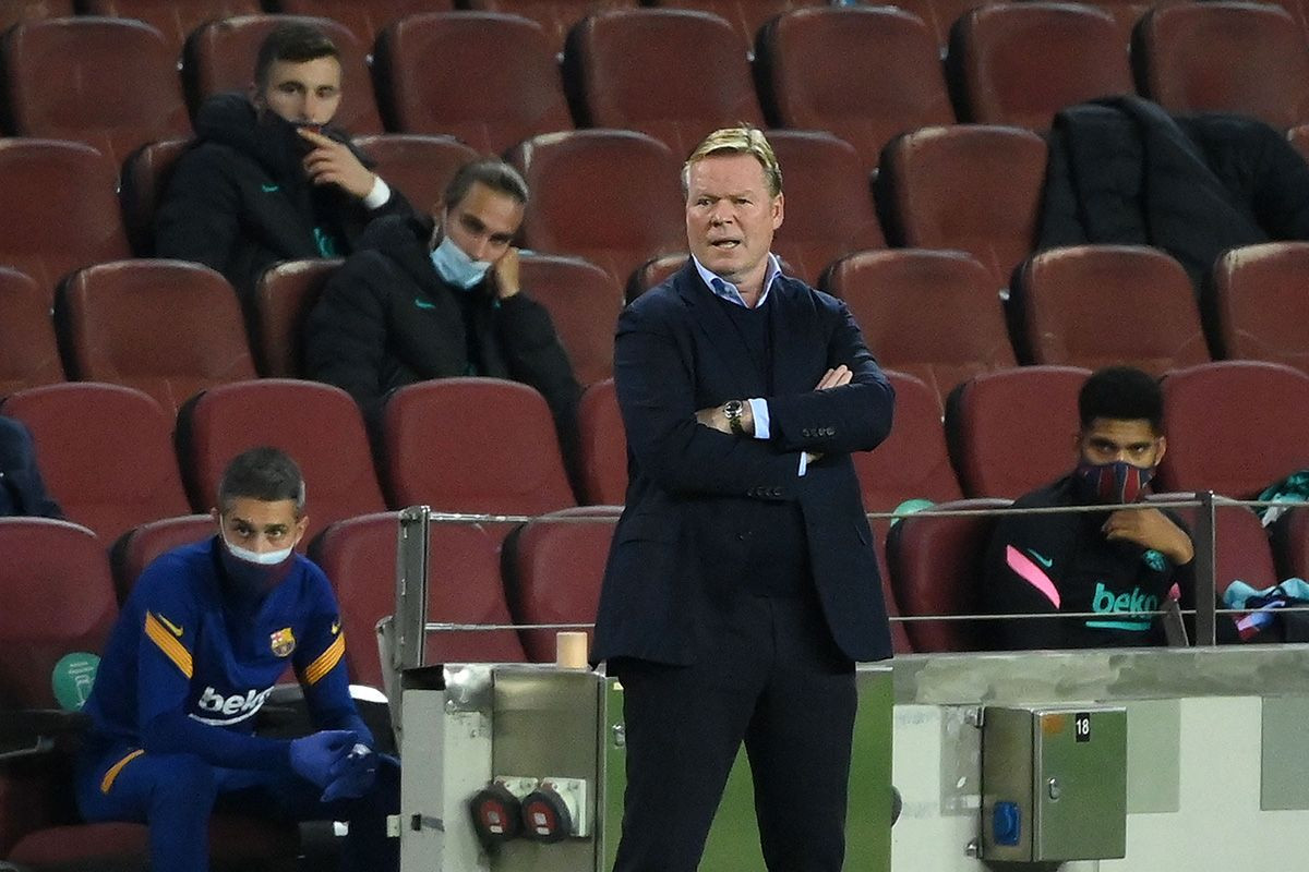 Ronald Koeman, durante su estreno en Champions con el Barça | EFE