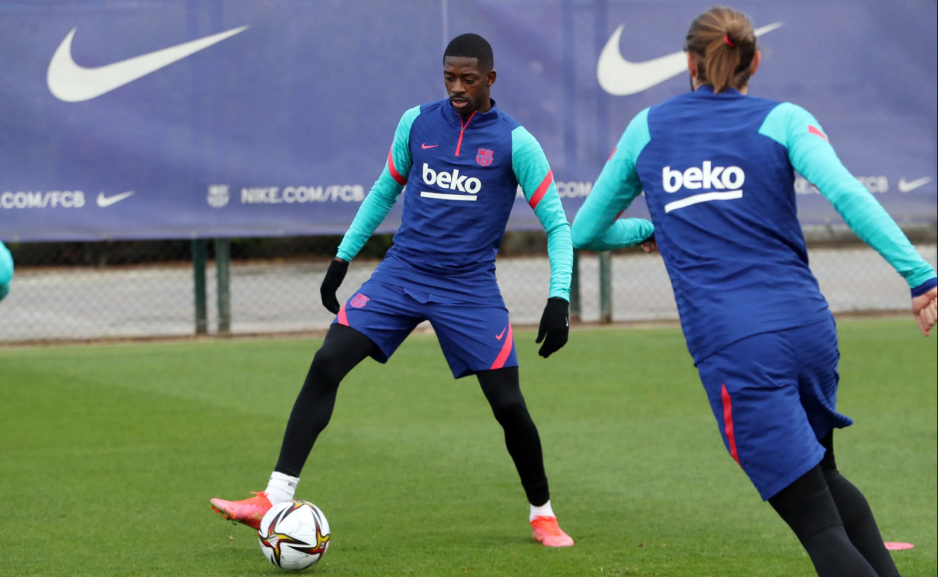 Dembelé en un entrenamiento con el Barça / FC Barcelona