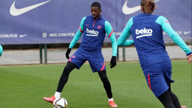 Dembelé en un entrenamiento con el Barça / FC Barcelona