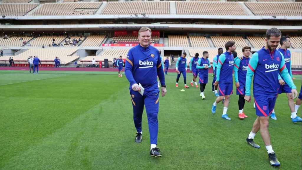 Koeman en la Cartuja antes de la final de Copa del Rey / FC Barcelona