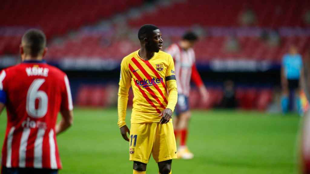 Dembelé, en una acción ante el Atlético | EP