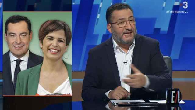 Toni Soler, exigiendo al presidente de Andalucía que le disculpe por criticar su gag / TV3