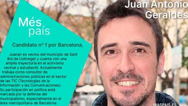 Juan Antonio Geraldes, candidato de 'Más País' en Barcelona