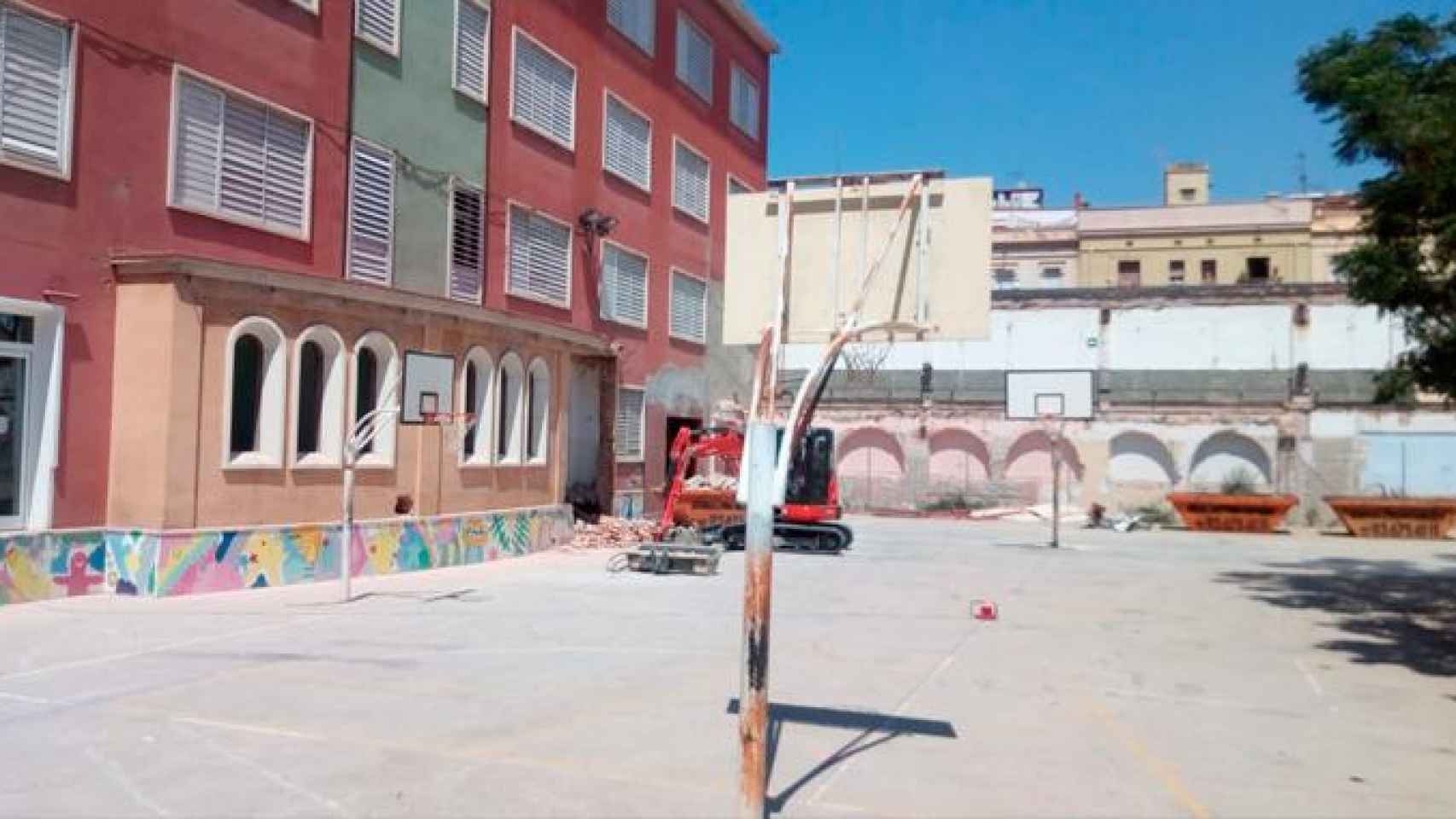 Imagen de las obras en la escuela La Mar Bella de Barcelona / CG