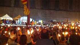 El Fossar de les Moreres durante un acto independentista