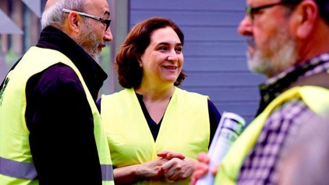 Ada Colau, alcaldesa de Barcelona, en un acto para reivindicar la unión de los tranvías de la ciudad / AJ BCN