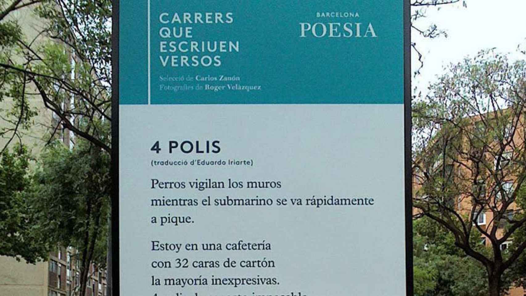 Polémico cartel con una poesía de Charles Bukowski ofensivo con la policía.