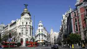 Vistas desde la calle Alcalá de Madrid.