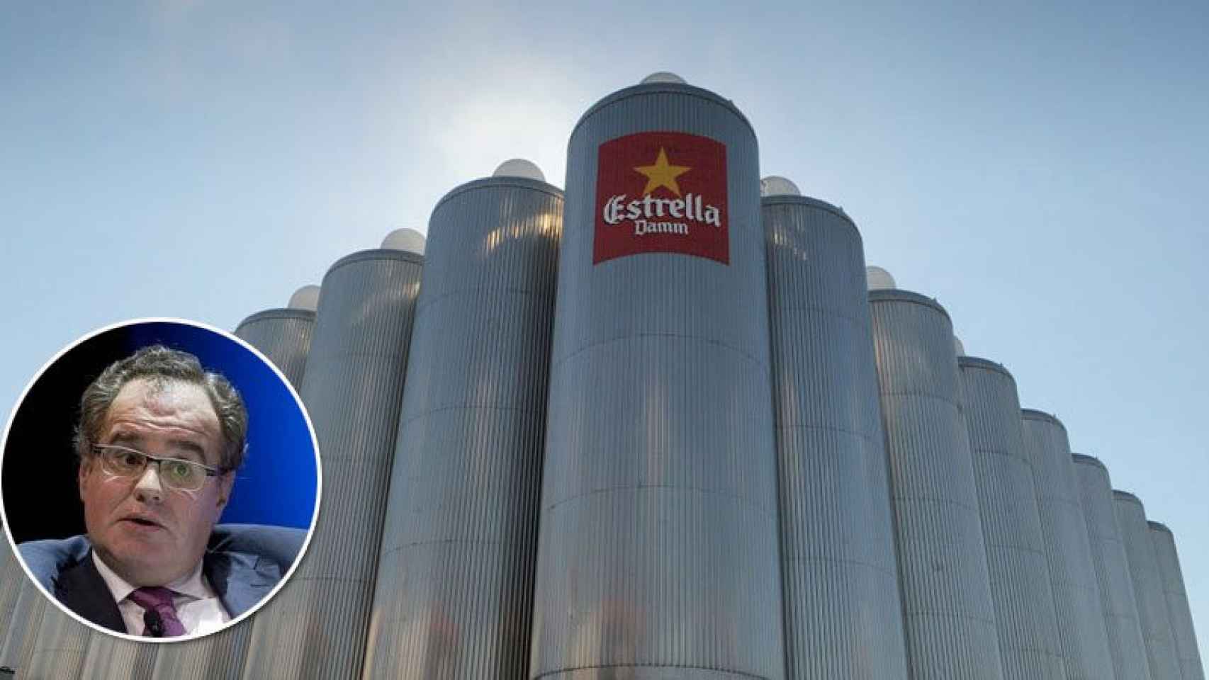 Demetrio Carceller, presidente de Damm, en una imagen de archivo junto a la factoría de la cervecera de El Prat del Llobregat.