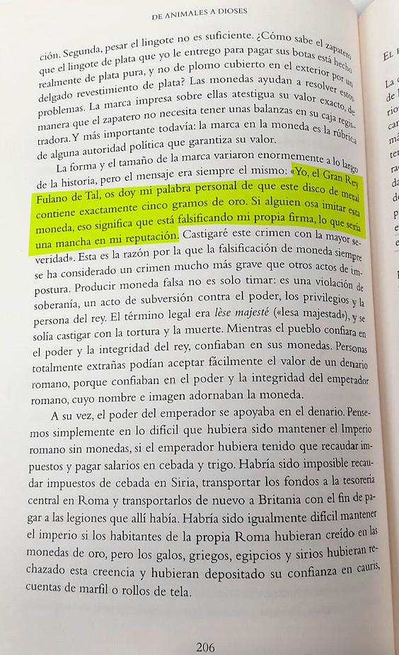 Página del libro 'Sapiens' de Yuval Noah