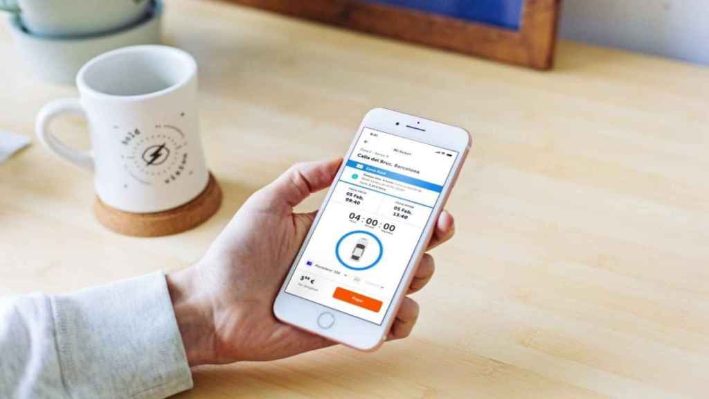 Interfaz de Parclick, una app que digitaliza los 'parkings' en Barcelona y Madrid / PARCLICK