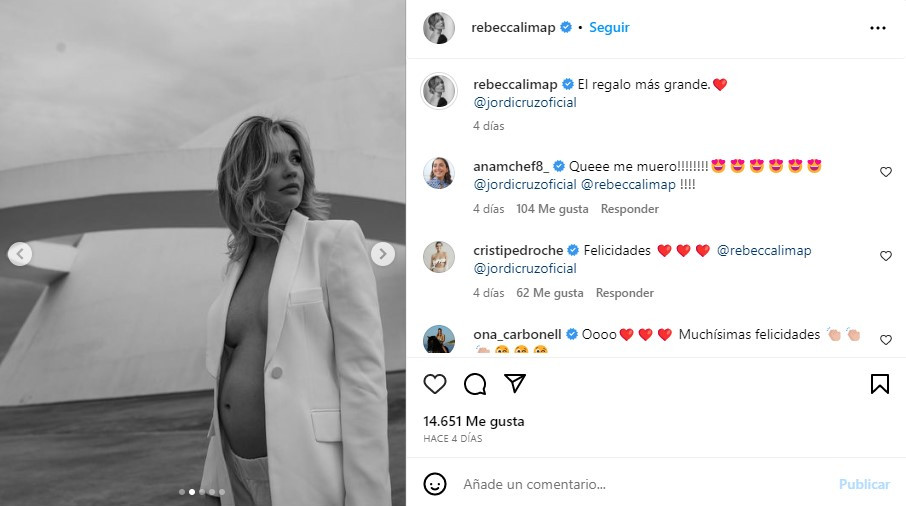 Rebecca Lima anuncia su embarazo