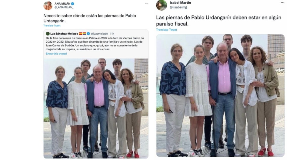 Usuarios comentan el misterio de las piernas de Pablo Urdangarin / TWITTER