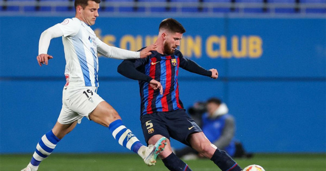 Alex Zalaya, durante un partido con el Barça B esta temporada / REDES