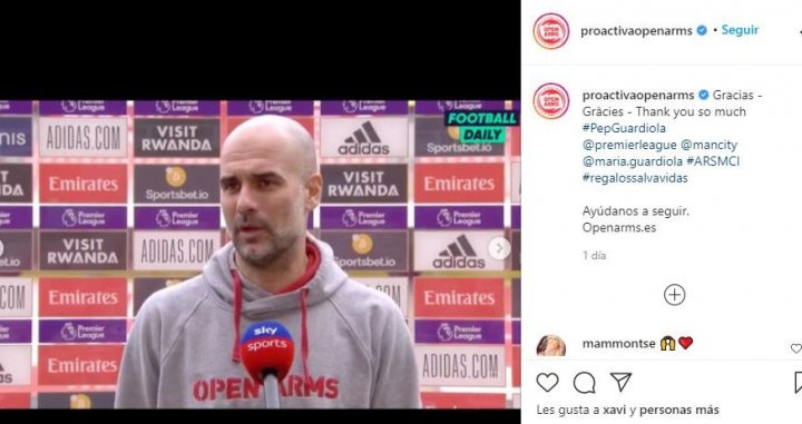 Pep Guardiola Open Arms INSTAGRAM