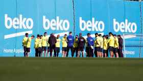 Imagen de un entrenamiento del Barça / EFE