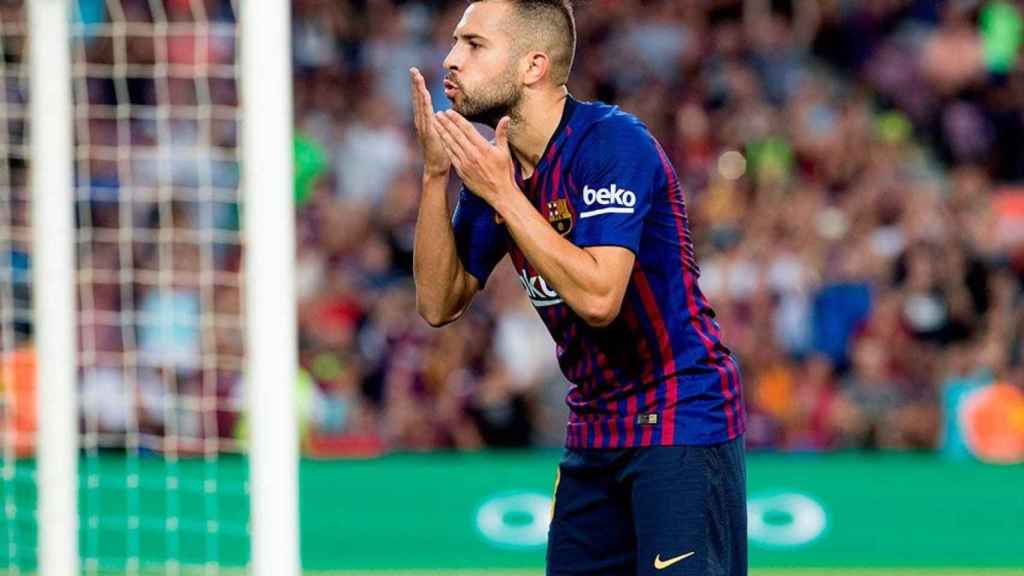 Jordi Alba en un encuentro con el FC Barcelona / EFE