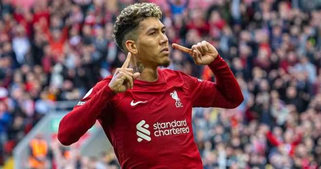 Roberto Firmino, celebrando un gol marcado con el Liverpool / REDES