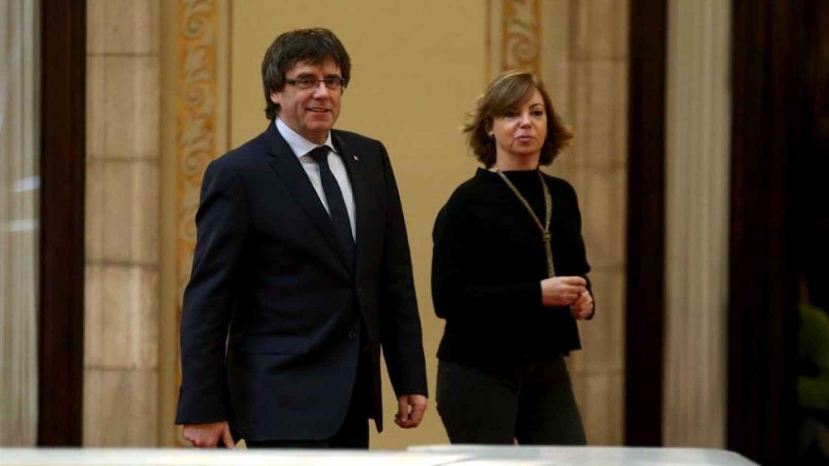 Meritxell Borràs junto a Carles Puigdemont en una imagen de archivo / EFE