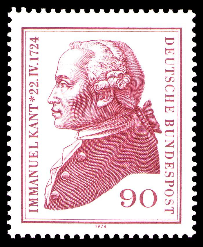 Sello alemán del 250ª aniversario del nacimiento de Immanuel Kant.