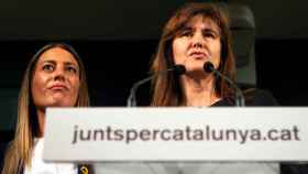 Las candidatas del partido de Puigdemont, (JxCat), Laura Borràs y Miriam Nogueras / EFE