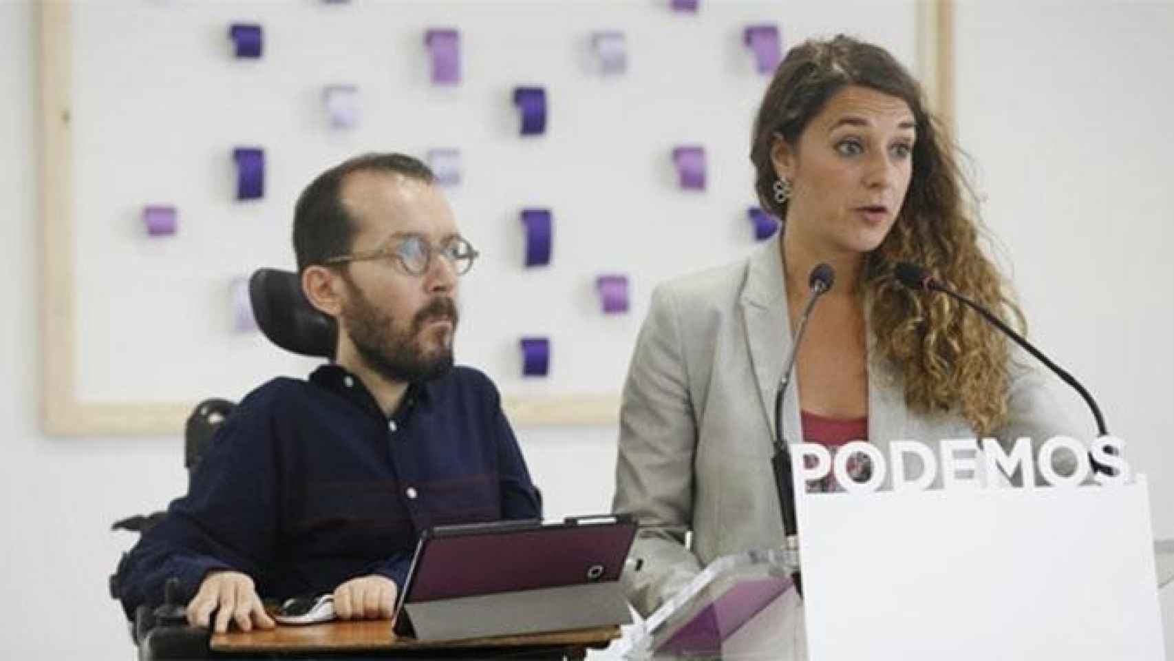 El secretario de Organización de Podemos, Pablo Echenique, y la diputada Noelia Vera / EUROPA PRESS