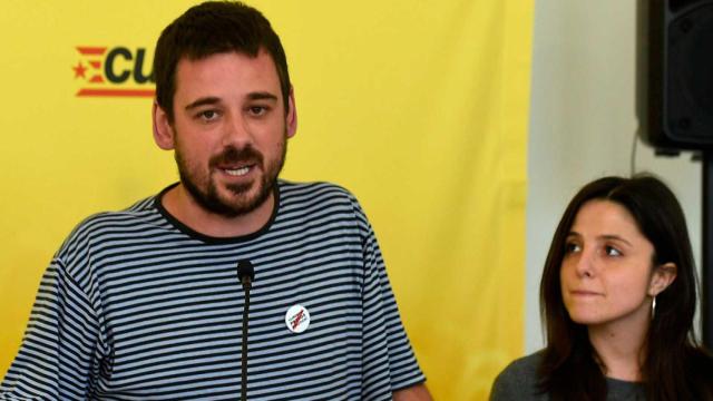 Lluc Salellas, dirigente de la CUP en rueda de prensa / RTVE