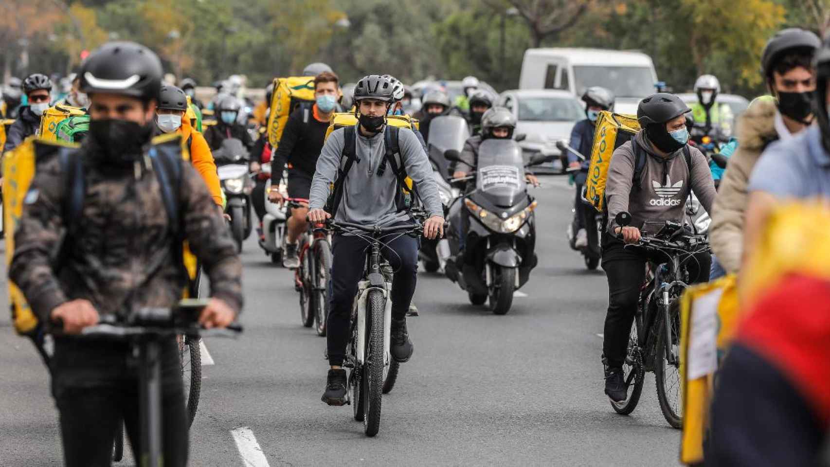 Manifestación de repartidores contra la ley 'rider' / EP