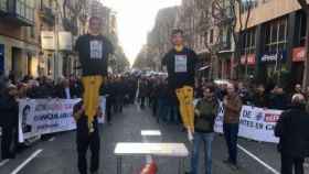 Protesta de trabajadores frente a El Periódico