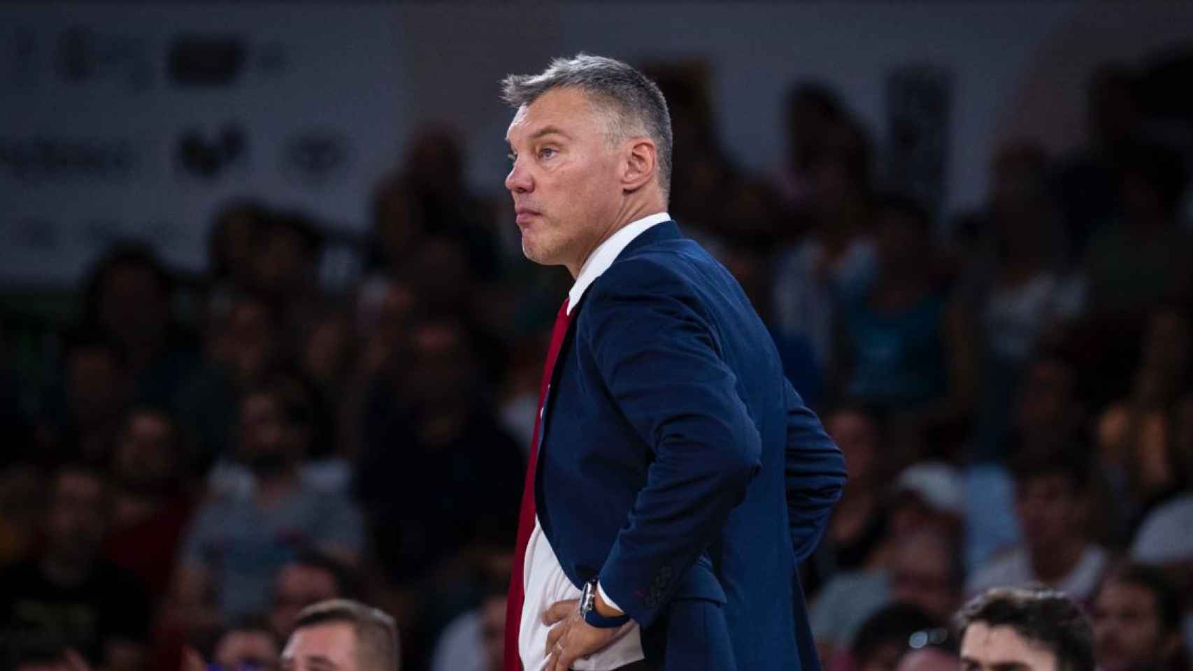 Sarunas Jasikevicius, mirando atento un partido del Barça de esta temporada / FCB