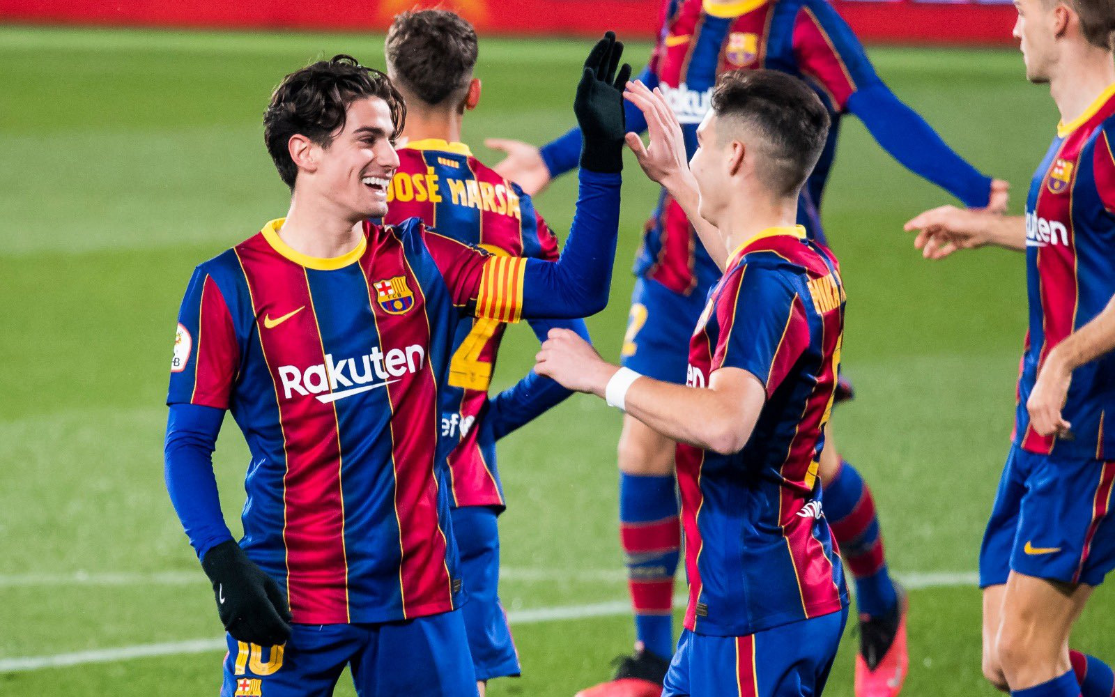 Àlex Collado celebrando uno de sus goles contra el Badalona / FC Barcelona