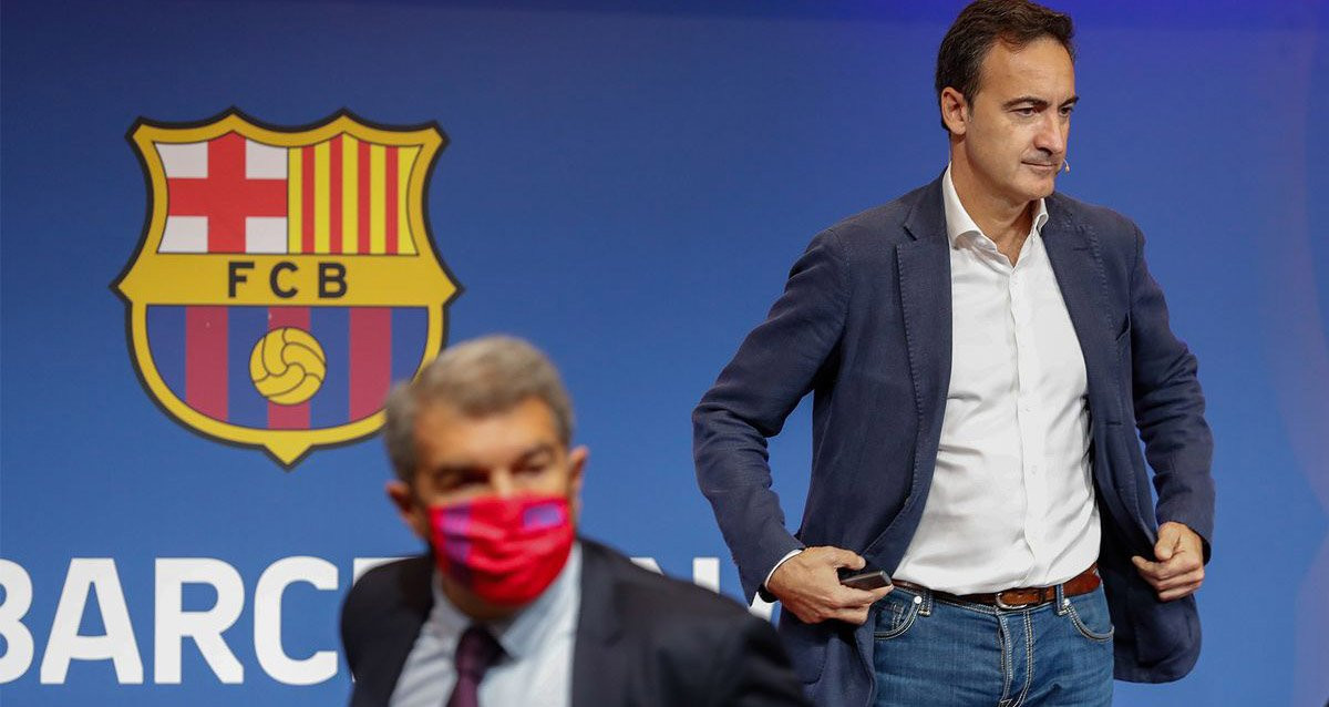 Ferran Reveter y Joan Laporta en la presentación de la Due Diligence / FCB