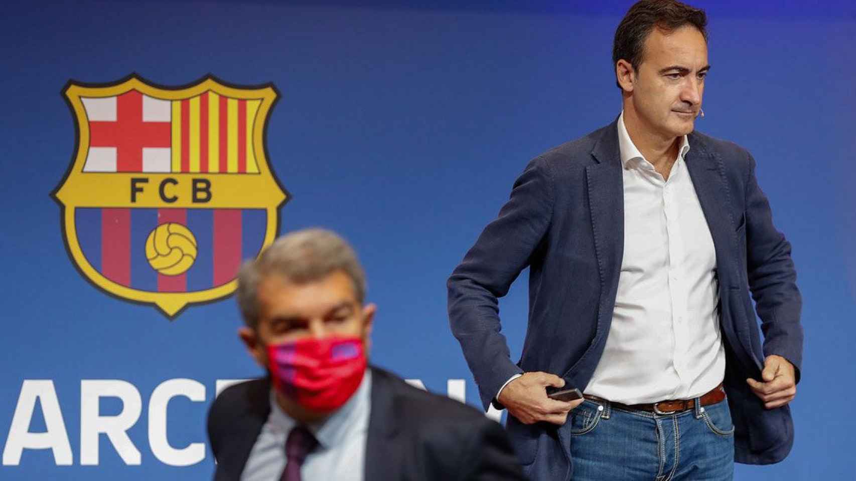 Ferran Reveter y Joan Laporta en la presentación de la Due Diligence / FCB