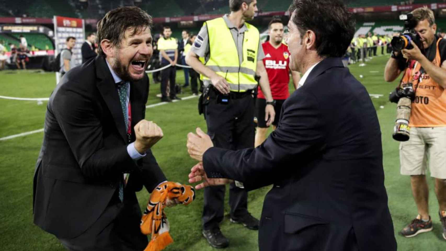 Mateu Alemany y Marcelino celebran la Copa del Rey de 2019 / EFE