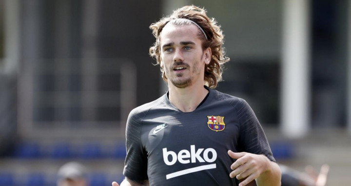 Una foto de Antoine Griezmann durante un entrenamiento del Barça / FCB