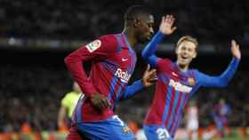 Dembelé y Frenkie de Jong, celebrando el golazo contra el Athletic / EFE