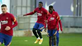 Dembelé entrenando con el Barça / FC Barcelona