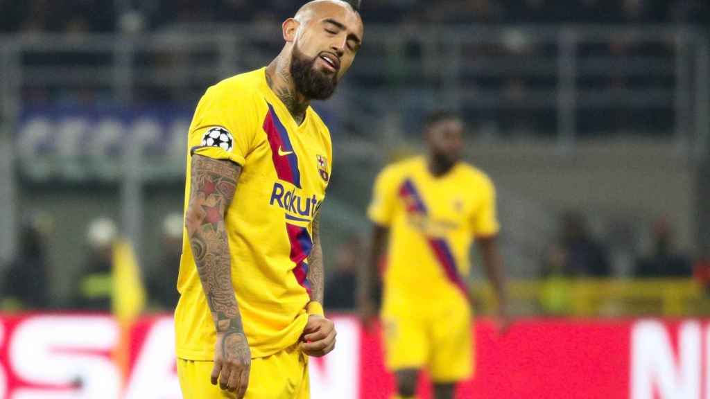 Arturo Vidal en un partido del Barça / EFE