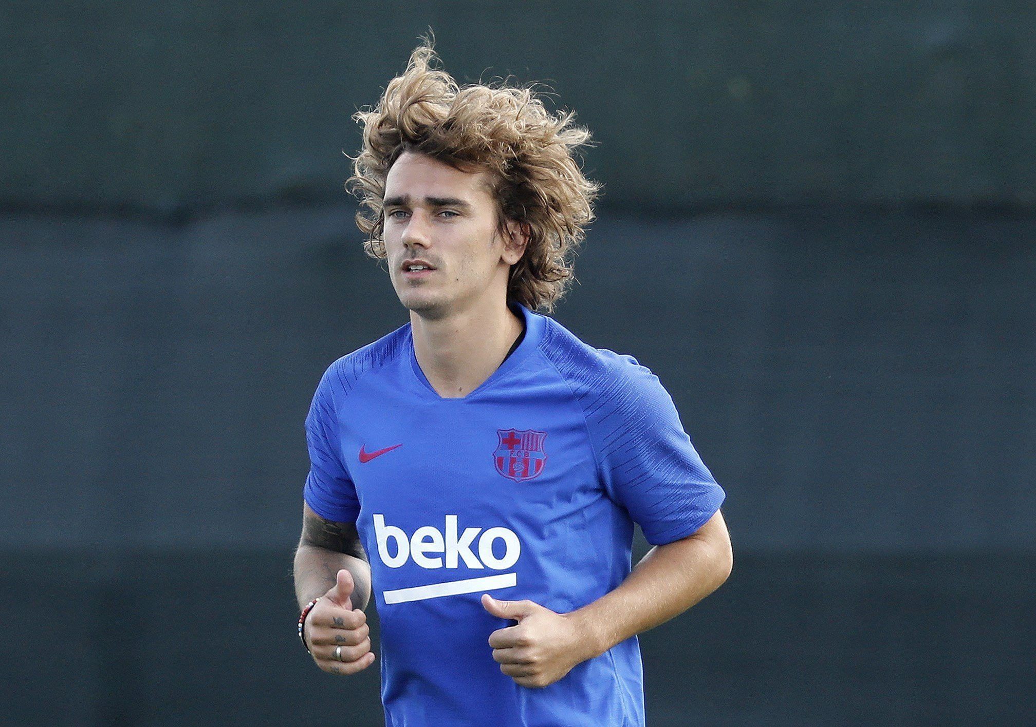 Antoine Griezmann en un entrenamiento con el Barça EFE