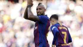 Una foto de Arturo Vidal durante un partido del Barça / FCB