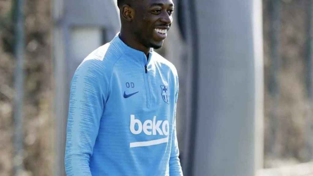 Una foto de Dembelé en un entrenamiento del Barça / FCB