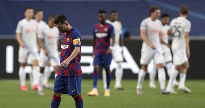 Leo Messi tras la derrota ante el Bayern / EFE