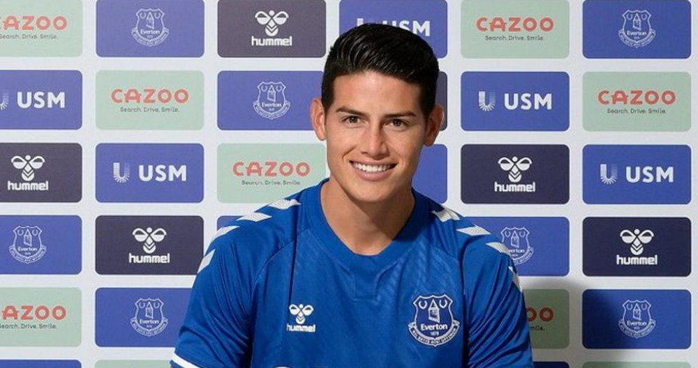 James Rodríguez en su presentación como nuevo jugador del Everton / Everton