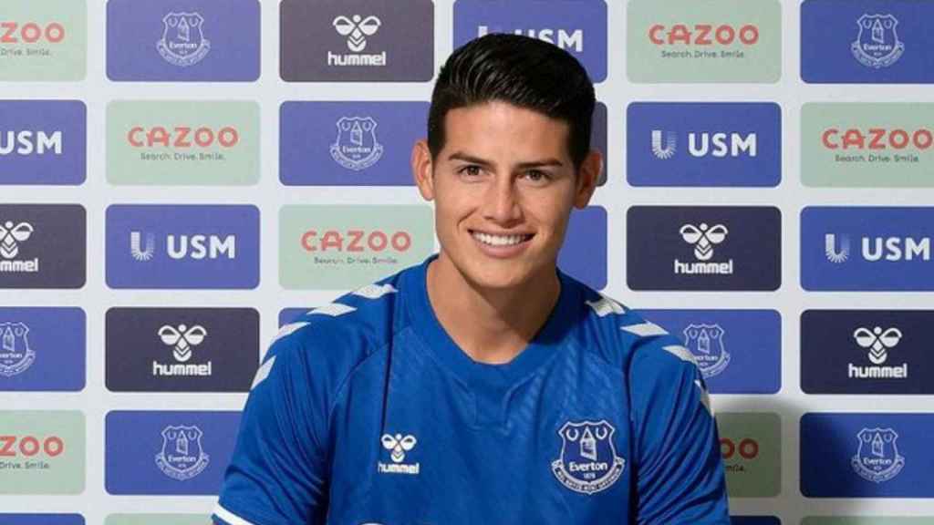 James Rodríguez en su presentación como nuevo jugador del Everton / Everton